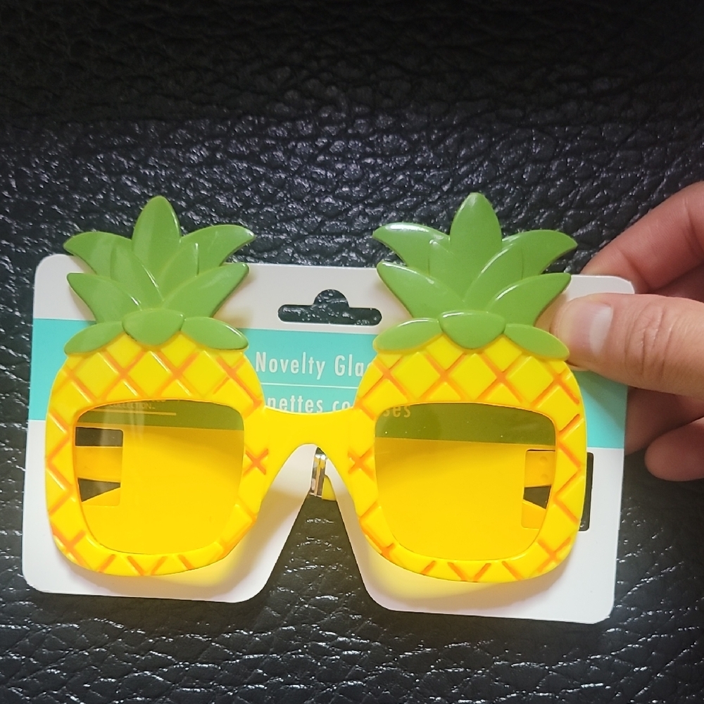 Pineapple Yellow and Green Novelty Sunglasses